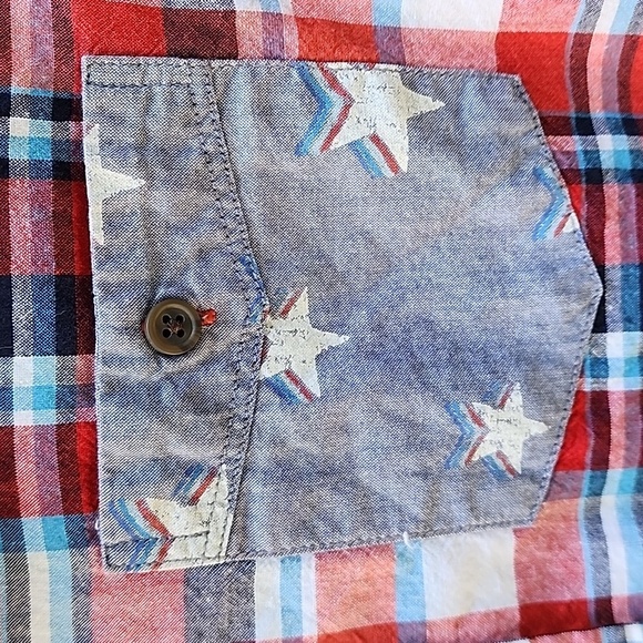 Cat and Jack Patriotic button down short sleeve boys 16 xl - Picture 3 of 5